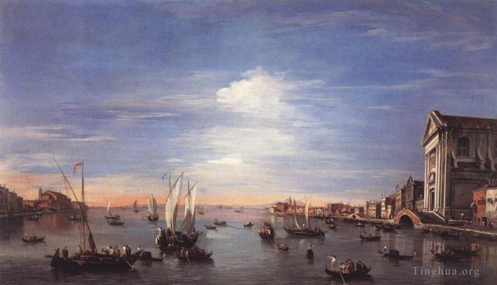 弗朗切斯科·瓜尔迪 的油画作品 -  《朱代卡运河和扎特尔河》