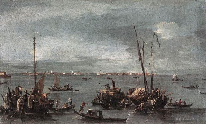弗朗切斯科·瓜尔迪 的油画作品 -  《从,Fondamenta,Nuove,眺望穆拉诺泻湖》