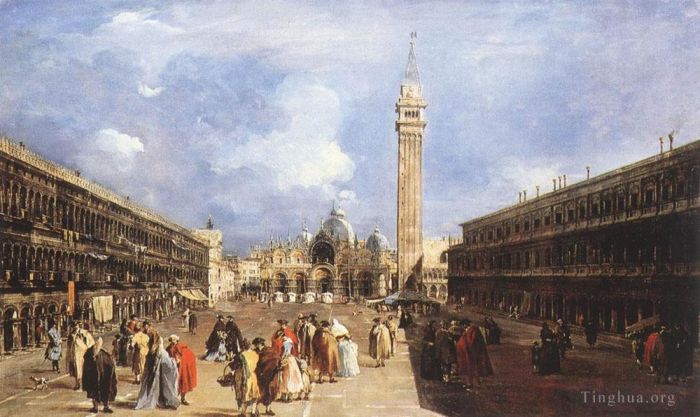 弗朗切斯科·瓜尔迪 的油画作品 -  《圣马可广场朝向大教堂》