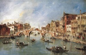 艺术家弗朗切斯科·瓜尔迪作品《卡纳雷吉奥三拱桥》