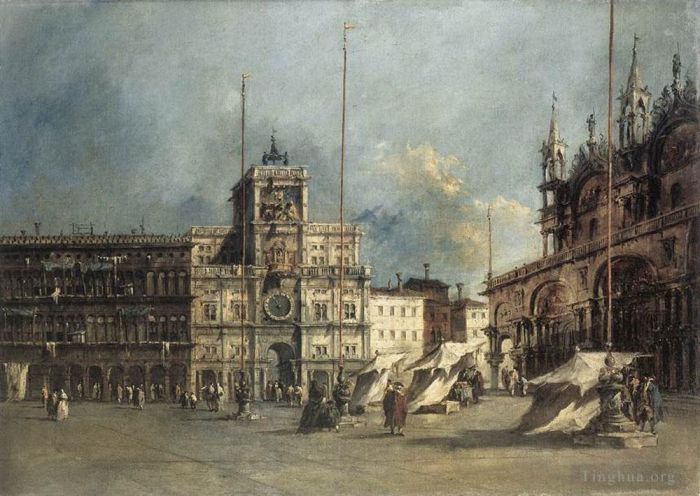 弗朗切斯科·瓜尔迪 的油画作品 -  《钟表塔》