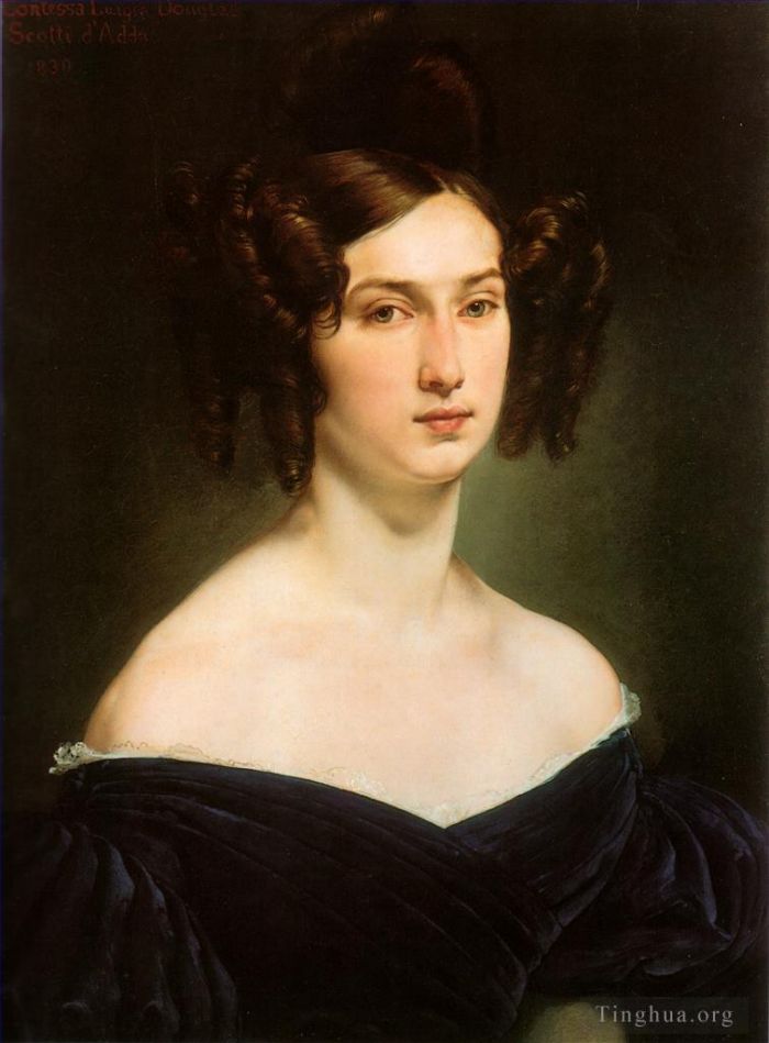 弗朗切斯科·海椰兹 的油画作品 -  《路易吉娅·道格拉斯·斯科蒂·阿达伯爵夫人的里特拉托》