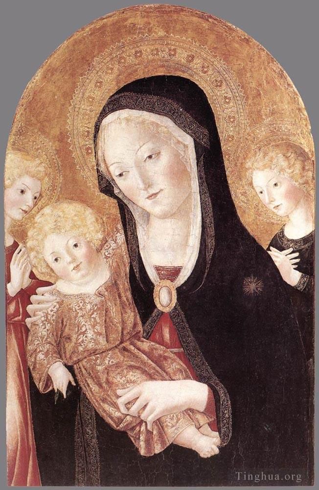 弗朗切斯科·迪·乔吉奥 的各类绘画作品 -  《麦当娜和孩子与两个天使》