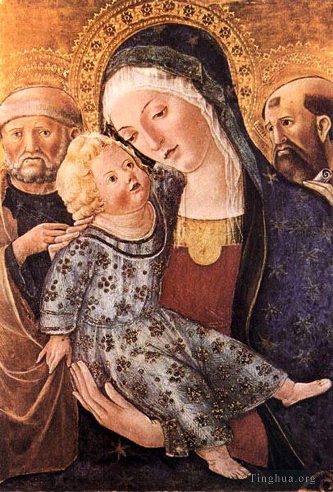 弗朗切斯科·迪·乔吉奥 的各类绘画作品 -  《麦当娜与孩子和两个圣人》