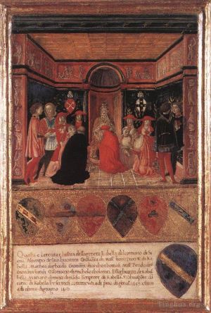 艺术家弗朗切斯科·迪·乔吉奥作品《教皇庇护二世任命枢机主教为他的侄子》