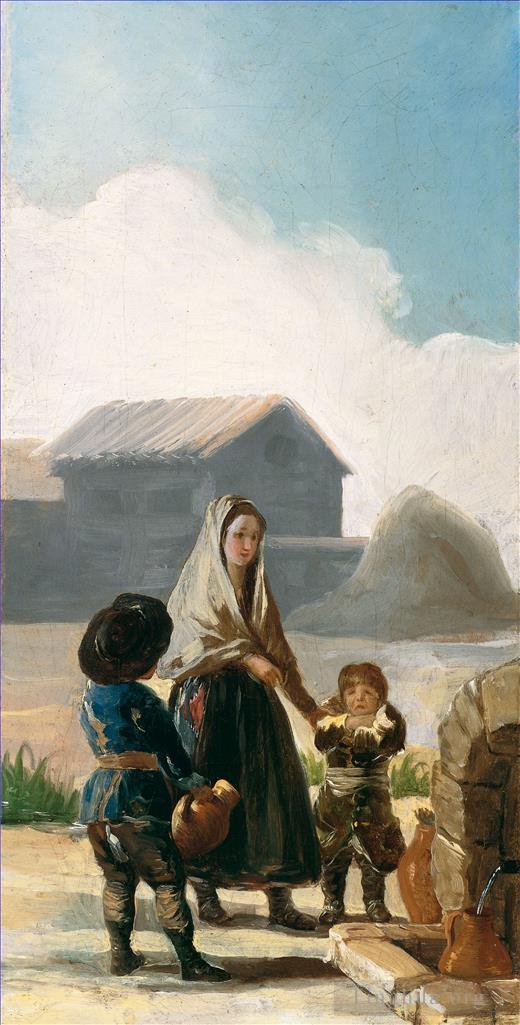 弗朗西斯科·戈雅作品《喷泉边的一名妇女和两个孩子》