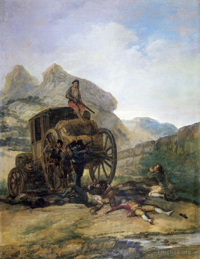 弗朗西斯科·戈雅 的油画作品 -  《攻击教练》