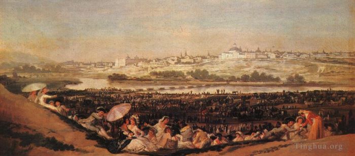 弗朗西斯科·戈雅 的油画作品 -  《圣伊萨多尔草地的节日》