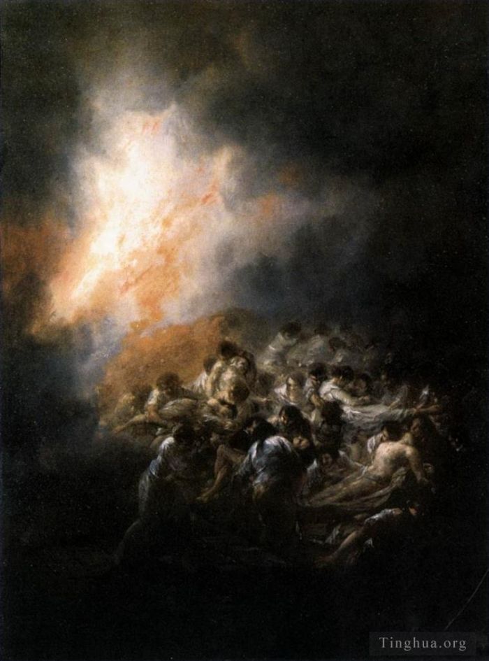 弗朗西斯科·戈雅 的油画作品 -  《夜间火灾》