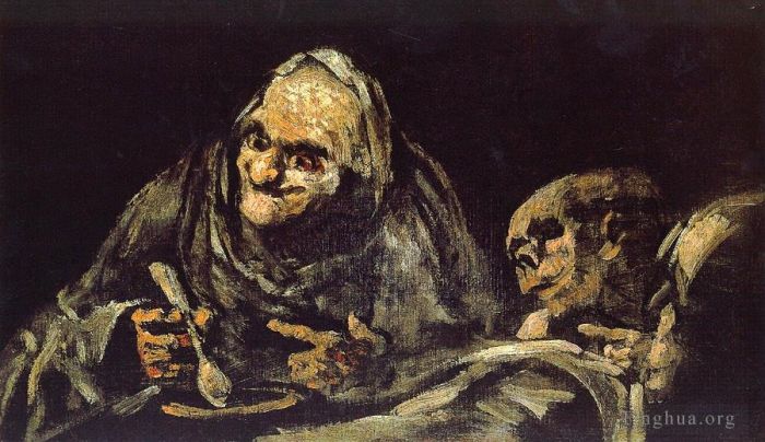 弗朗西斯科·戈雅 的油画作品 -  《老吃汤》