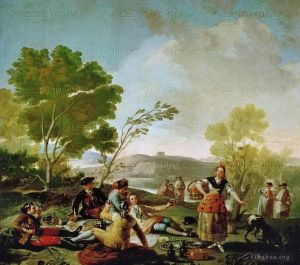 艺术家弗朗西斯科·戈雅作品《曼萨纳雷斯河畔野餐》