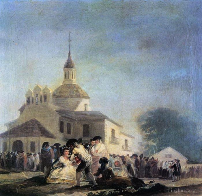 弗朗西斯科·戈雅 的油画作品 -  《圣伊西德罗教堂朝圣》