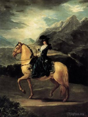 艺术家弗朗西斯科·戈雅作品《玛丽亚·特蕾莎·德·瓦拉布里加骑马的肖像》