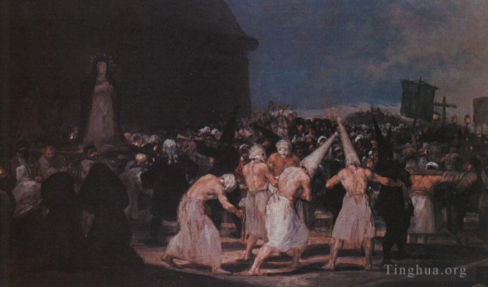弗朗西斯科·戈雅 的油画作品 -  《受难节鞭打者游行》