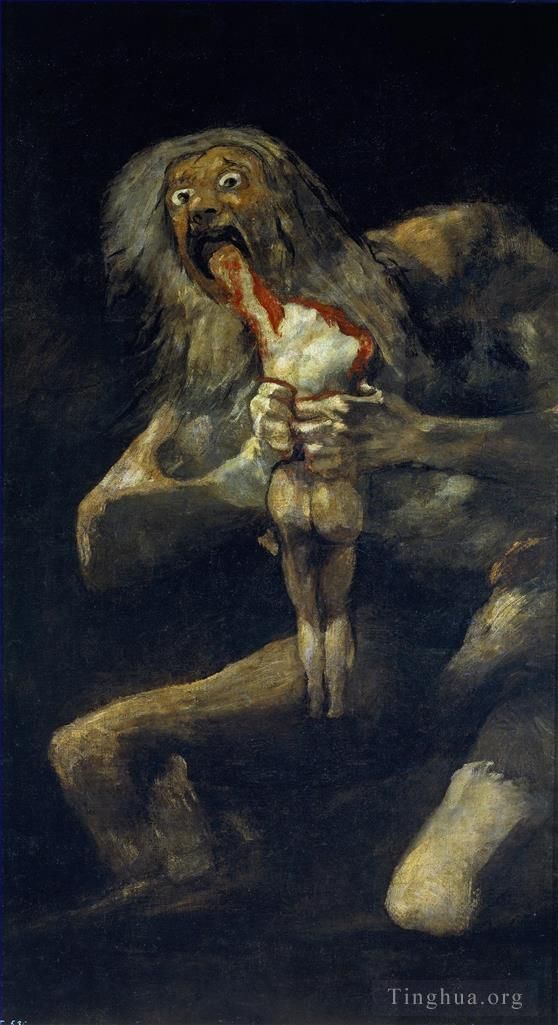 弗朗西斯科·戈雅 的油画作品 -  《土星吞噬他的儿子》