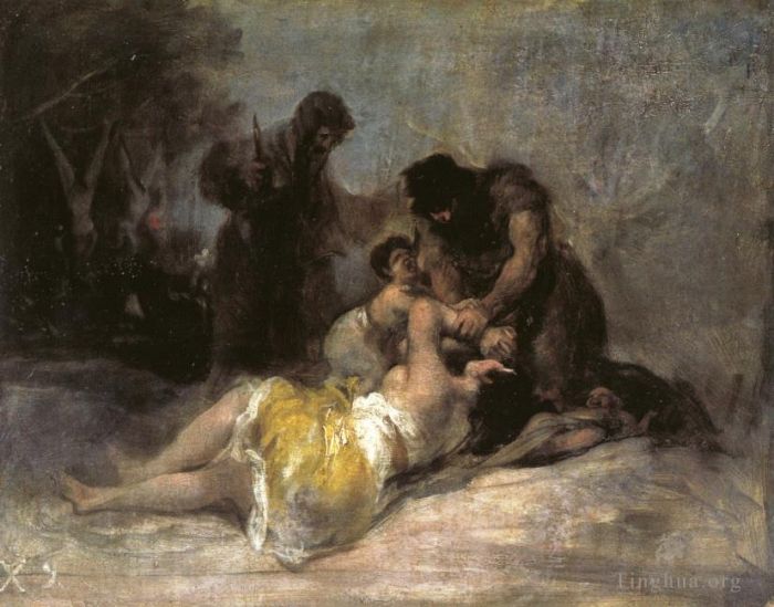 弗朗西斯科·戈雅 的油画作品 -  《强奸和谋杀现场》