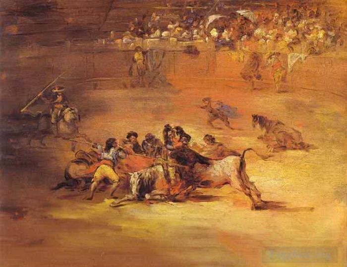 弗朗西斯科·戈雅 的油画作品 -  《斗牛场面》