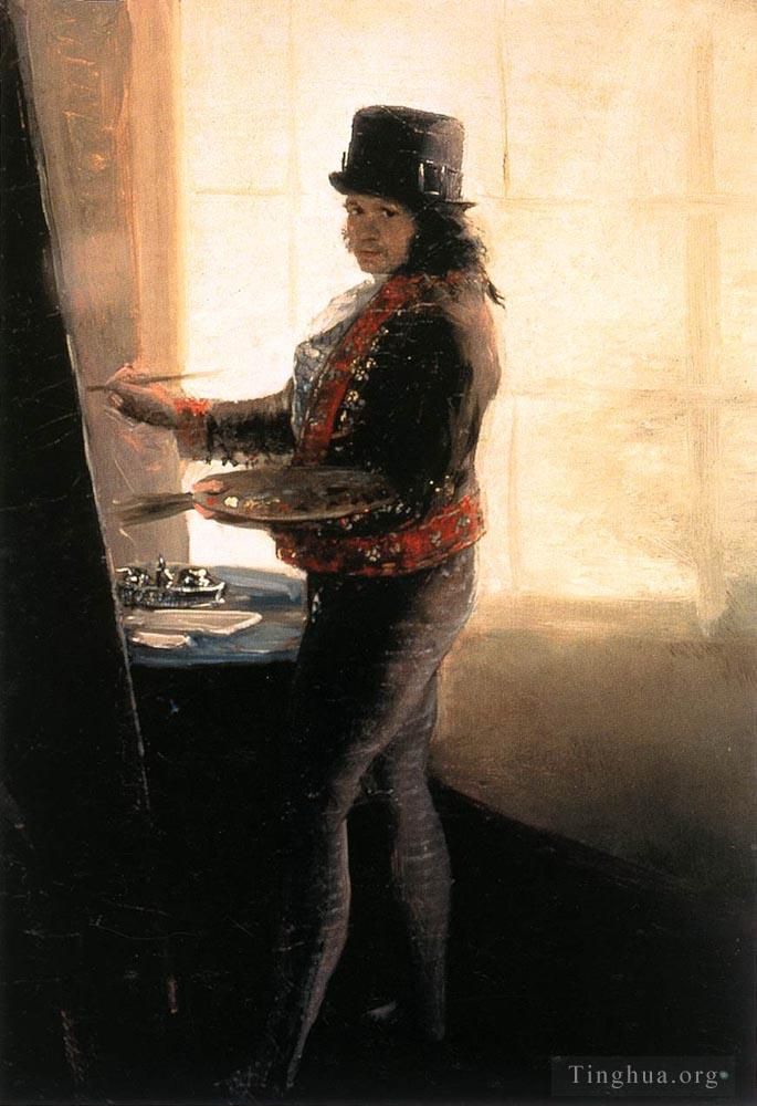 弗朗西斯科·戈雅 的油画作品 -  《工作坊里的自画像》