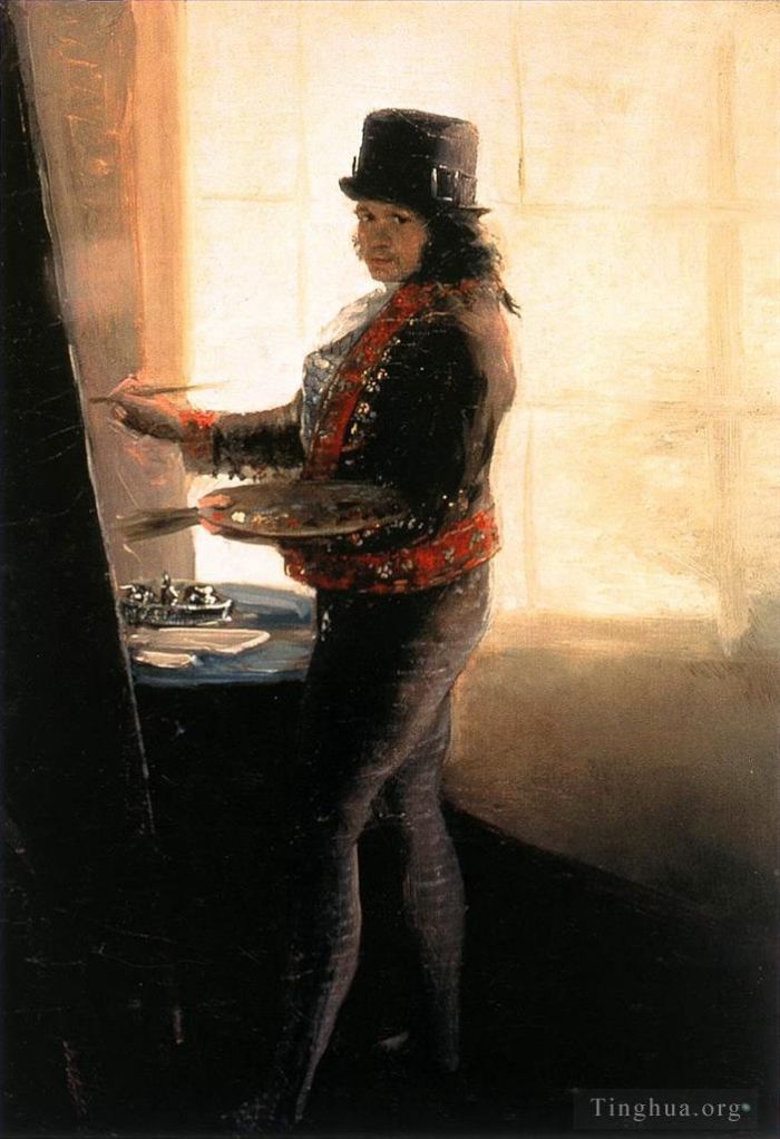 弗朗西斯科·戈雅 的油画作品 -  《工作室里的自画像》