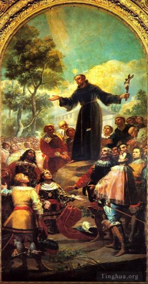 艺术家弗朗西斯科·戈雅作品《锡耶纳的圣贝纳迪诺向阿拉贡的阿方索五世布道》