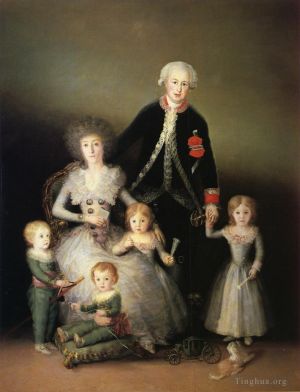 艺术家弗朗西斯科·戈雅作品《奥苏纳公爵和他的家人》