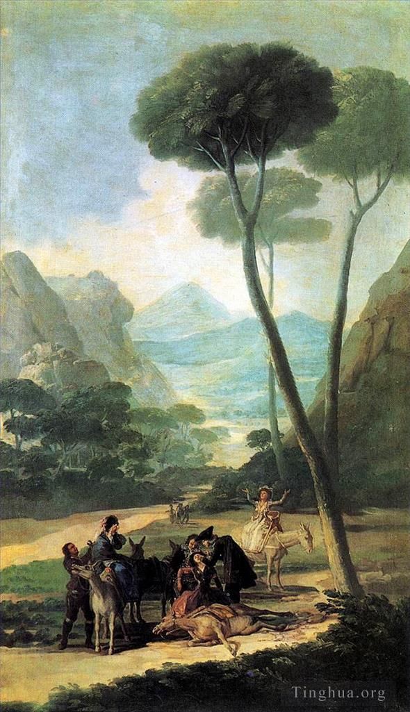 弗朗西斯科·戈雅 的油画作品 -  《跌倒或意外》