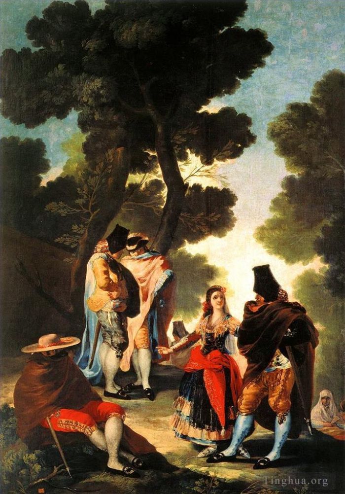 弗朗西斯科·戈雅 的油画作品 -  《玛哈与蒙面人》