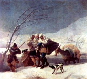 艺术家弗朗西斯科·戈雅作品《暴风雪》