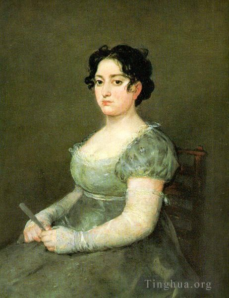弗朗西斯科·戈雅 的油画作品 -  《拿着扇子的女人》