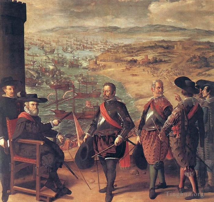 弗朗西斯科·德·苏巴朗 的油画作品 -  《保卫加的斯对抗英国人》