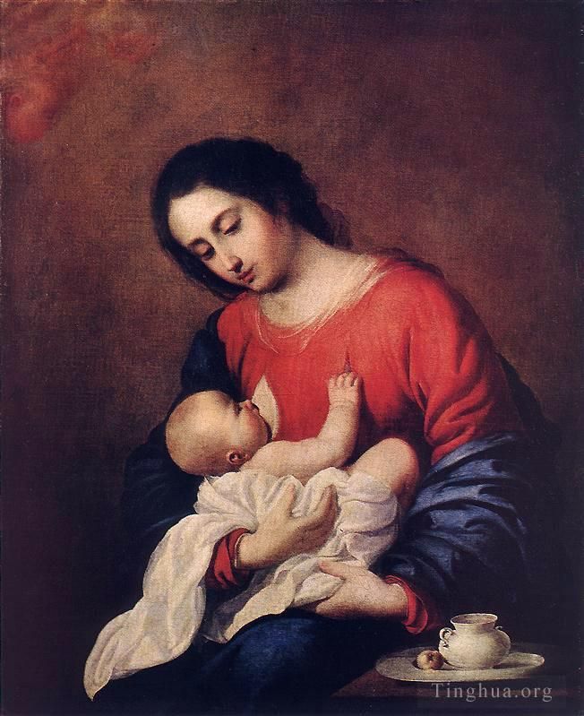 弗朗西斯科·德·苏巴朗 的油画作品 -  《麦当娜与孩子》