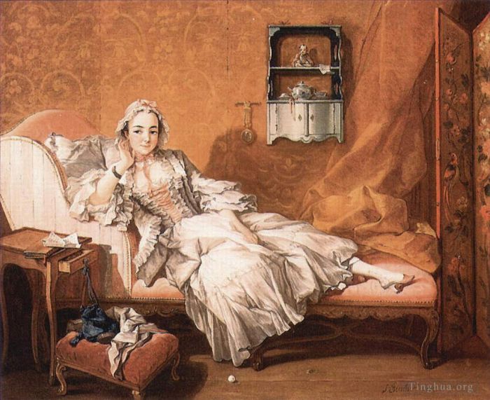 弗朗索瓦·布歇 的油画作品 -  《艺术家妻子的肖像》