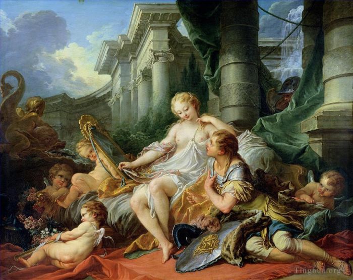 弗朗索瓦·布歇 的油画作品 -  《里纳尔多和阿米达·弗朗索瓦·布歇》