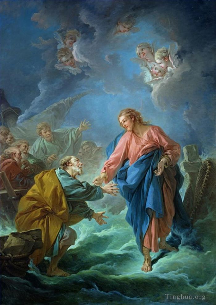 弗朗索瓦·布歇 的油画作品 -  《圣彼得受邀在水上行走》