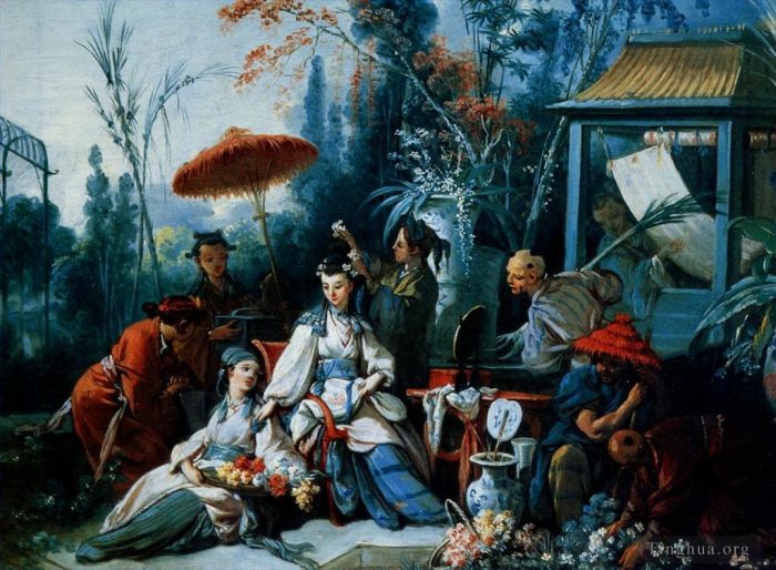 弗朗索瓦·布歇 的油画作品 -  《中国园林》