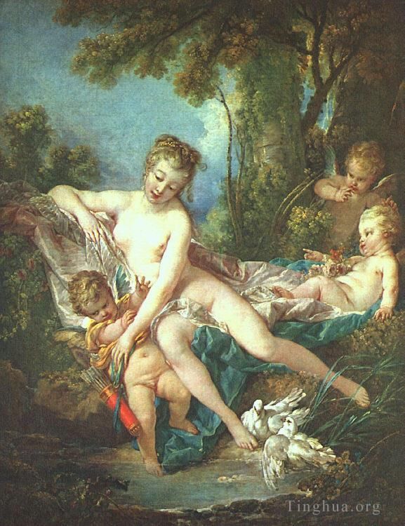弗朗索瓦·布歇 的油画作品 -  《金星安慰爱情》