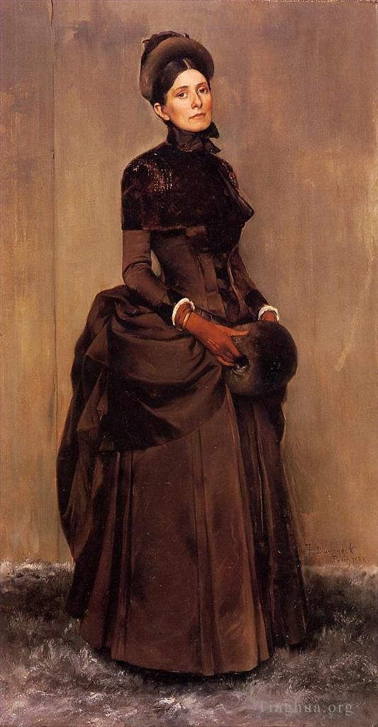 弗兰克·杜韦内克 的油画作品 -  《伊丽莎白·布特·杜韦内克》