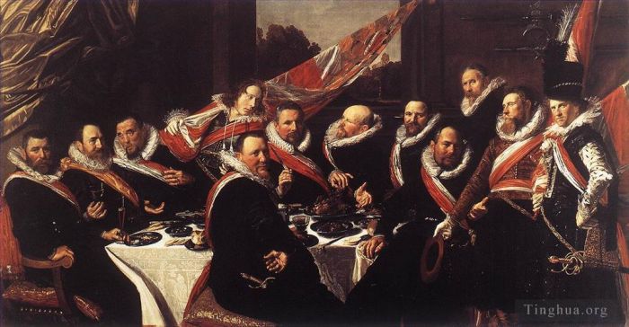 弗兰斯·哈尔斯 的油画作品 -  《圣乔治公民卫队军官宴会》