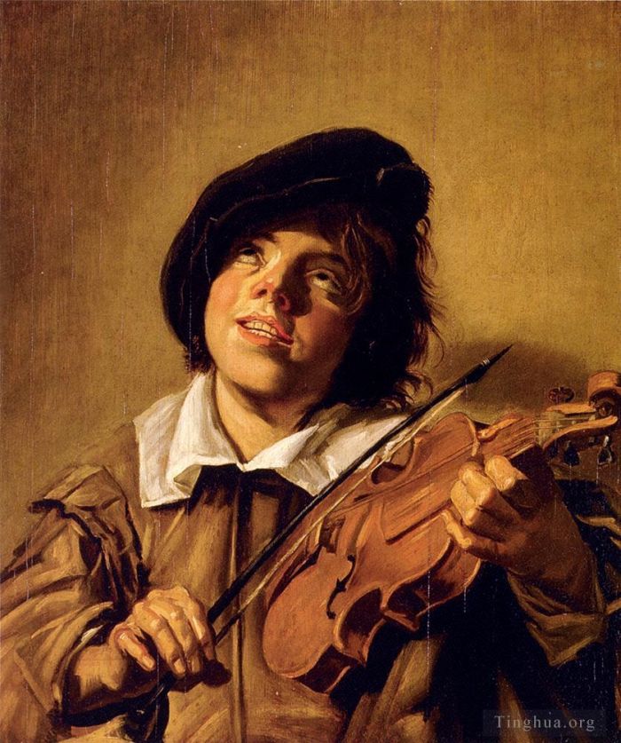 弗兰斯·哈尔斯 的油画作品 -  《拉小提琴的男孩》