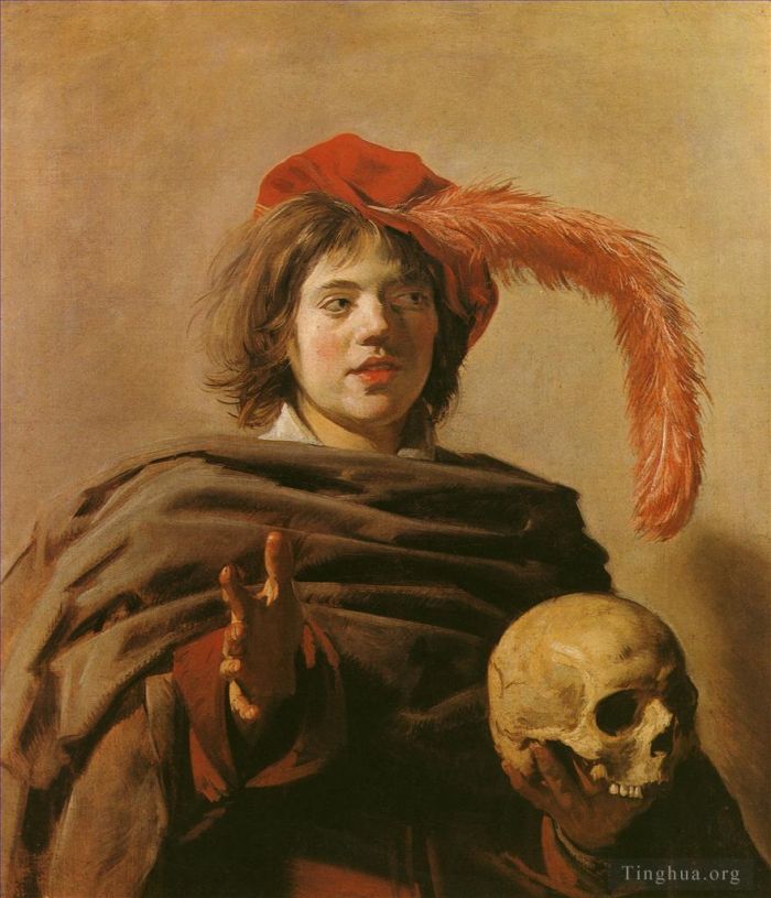 弗兰斯·哈尔斯 的油画作品 -  《有头骨的男孩》
