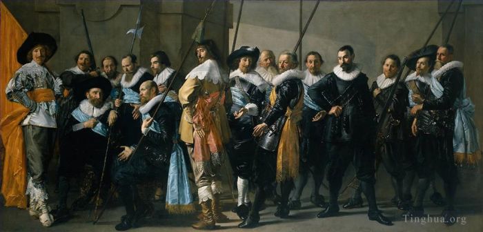 弗兰斯·哈尔斯 的油画作品 -  《雷尼尔·雷尔上尉的连队被称为“米格雷连”》