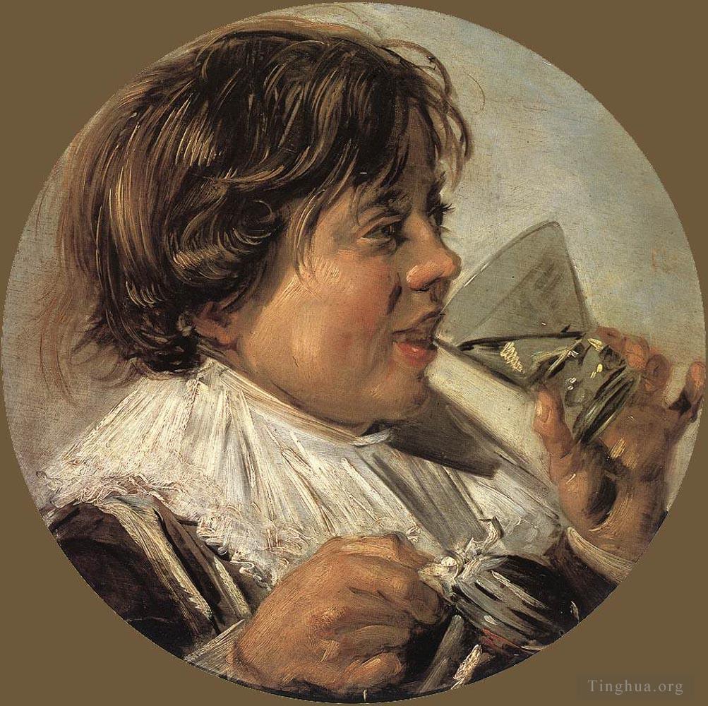 弗兰斯·哈尔斯作品《喝酒的男孩》