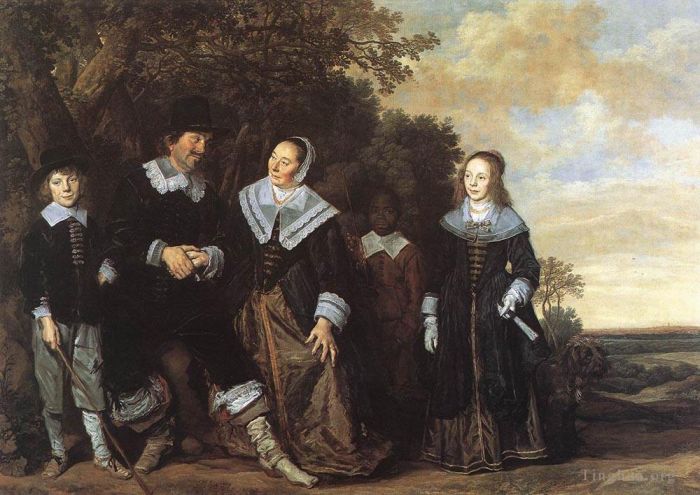 弗兰斯·哈尔斯 的油画作品 -  《风景中的家庭组》