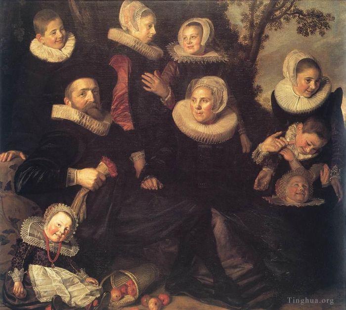 弗兰斯·哈尔斯 的油画作品 -  《风景中的全家福》
