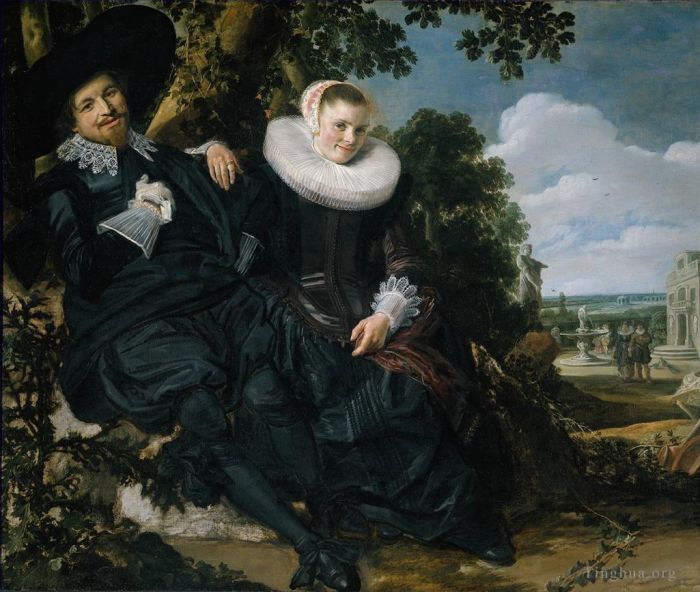 弗兰斯·哈尔斯 的油画作品 -  《艾萨克·马萨和比阿特丽克斯·范德兰的婚姻肖像》