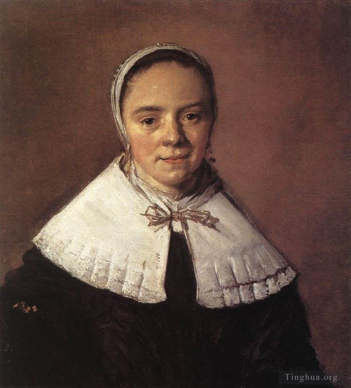 弗兰斯·哈尔斯 的油画作品 -  《一个女人的肖像,1655》