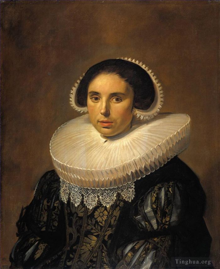 弗兰斯·哈尔斯 的油画作品 -  《可能是萨拉·沃尔法茨·范·迪门,(Sara,Wolphaerts,van,Diemen),的女性肖像》