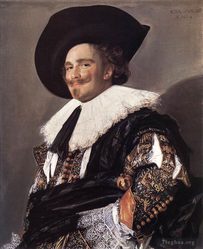 弗兰斯·哈尔斯 的油画作品 -  《微笑的骑士》