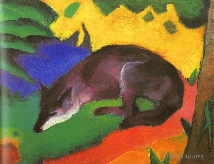 弗朗茨·马克 的油画作品 -  《蓝黑狐》