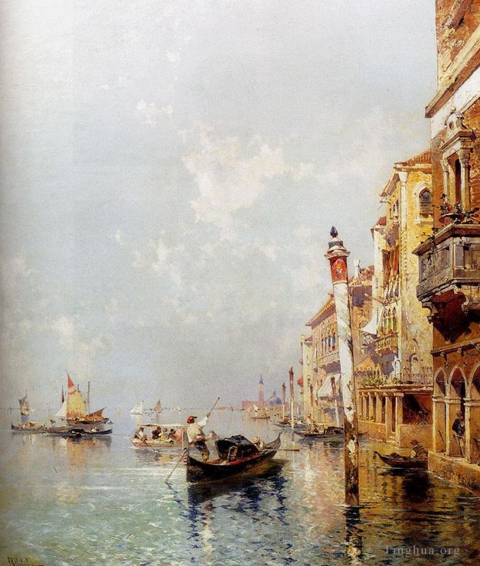 弗朗兹·理查德·盎特博格 的油画作品 -  《Canale,Della,Giudecca,威尼斯,威尼斯》